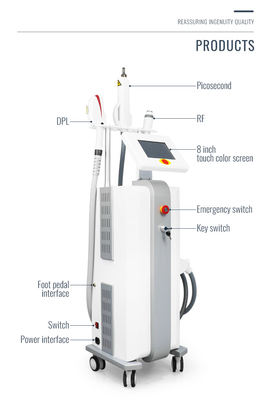 Вертикальная машина ДПЛ Пигментация ДПЛ Пиколасер перевозчика волос экрана Ипл 10'4 дюймов большая лицевая