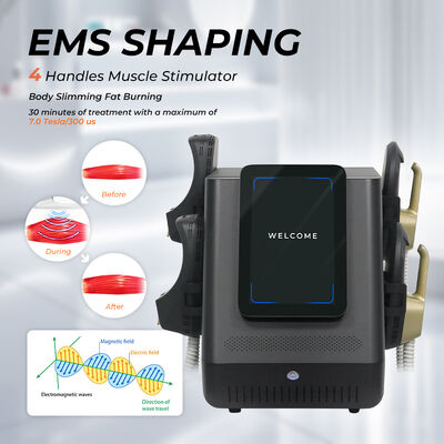 Аппарат EMSlim Neo RF с выходной мощностью 3000 Вт и 4 насадками для моделирования мышц и похудения тела с использованием технологии Emsculpting