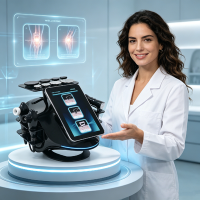 Hazeen Nuevo Modelo Máquina de Fisioterapia de Terapia de Calor Profundo y Belleza Lifting 448KHZ con 3 Manijas Tecar y 8 Cabezales